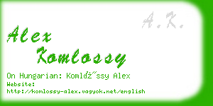 alex komlossy business card